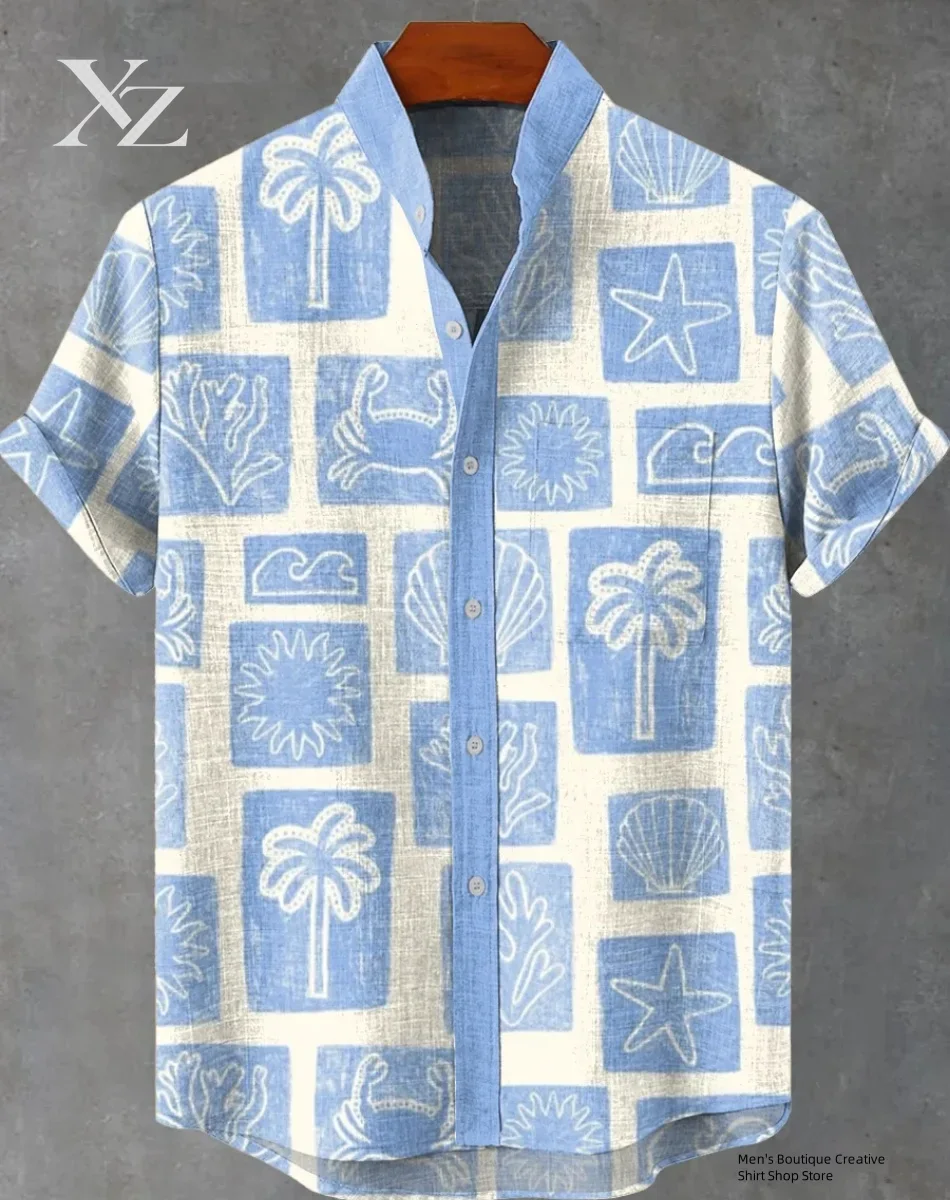 Ethnic Fast Fashion - New Linen Men's 3D Ethnic Pattern