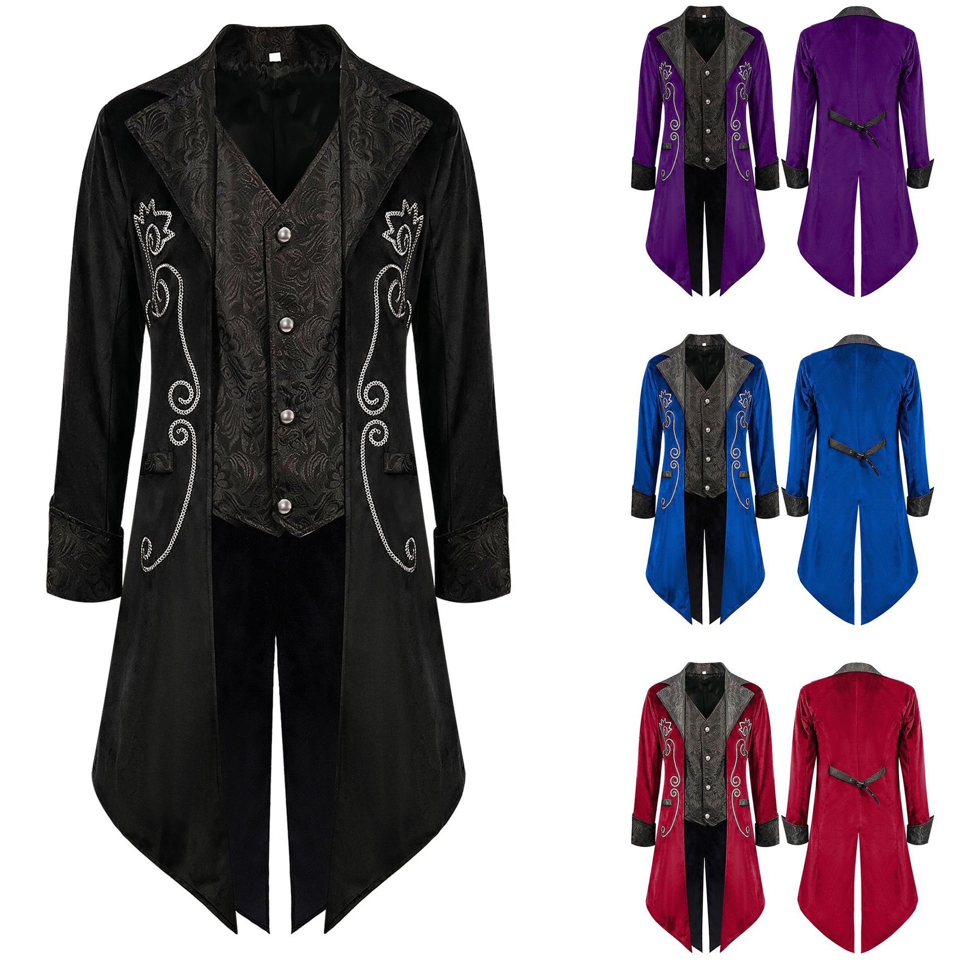 Ethnic Wear Model Fashion - Medieval Punk Style Men's Tuxedo Coat