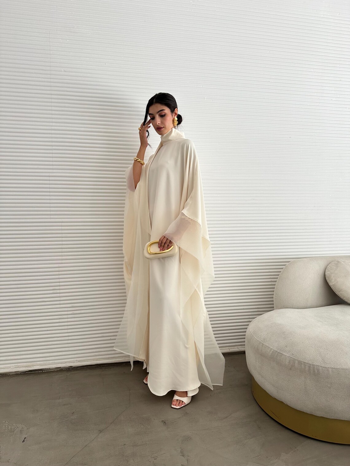 Abaya Modest Wear - Muslim Women Abaya High Neck Tie