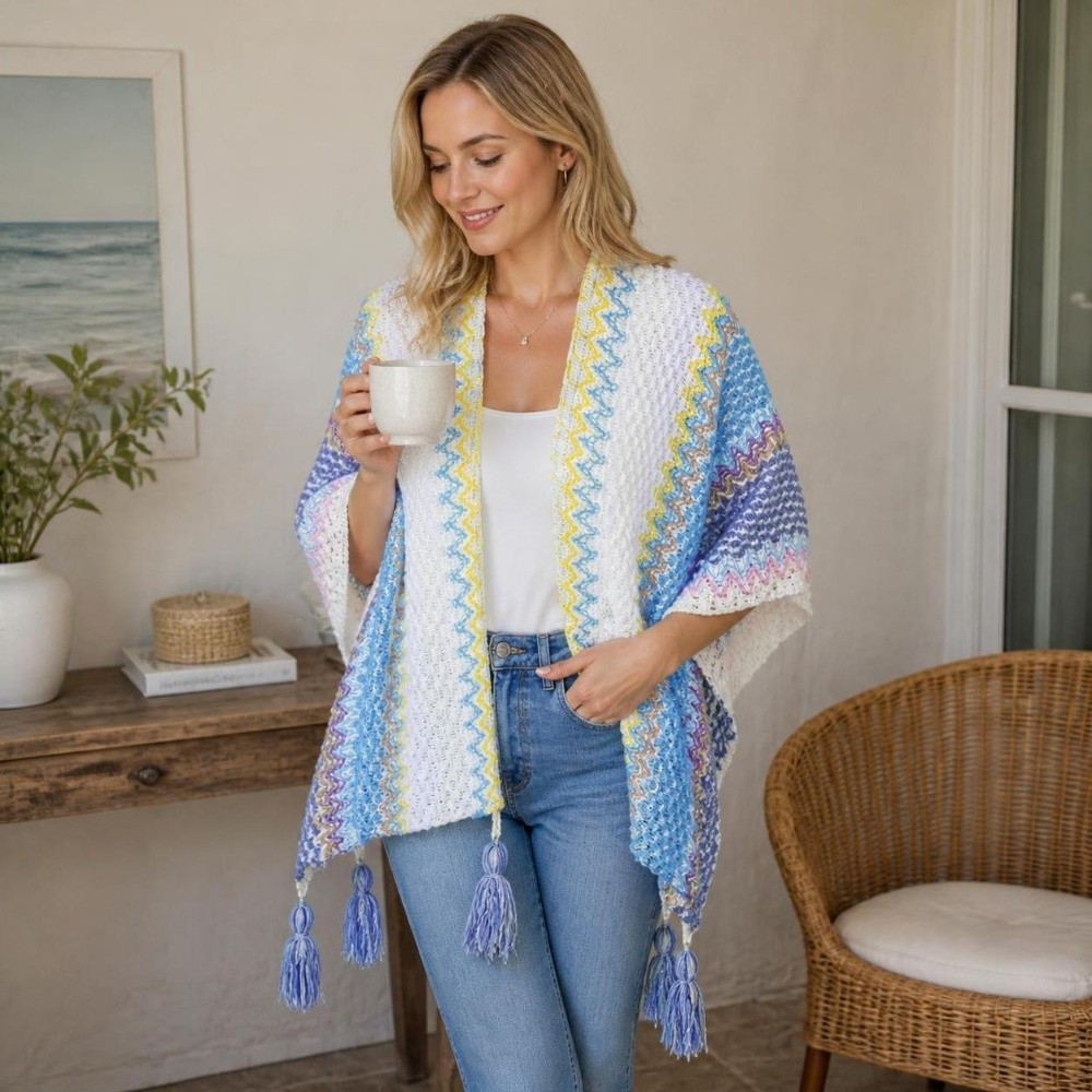 Retro Striped Pattern Knit Pon - Ethnic Wear In Fashion 评论和价格