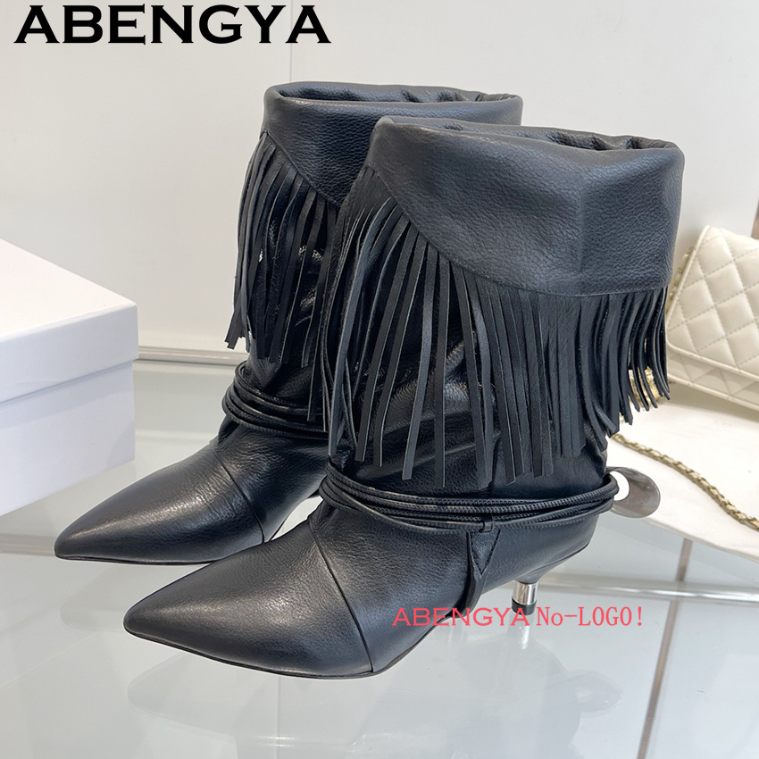 Suede Leather Edge Tassel Desi - Ethnic Fashion 评论和价格