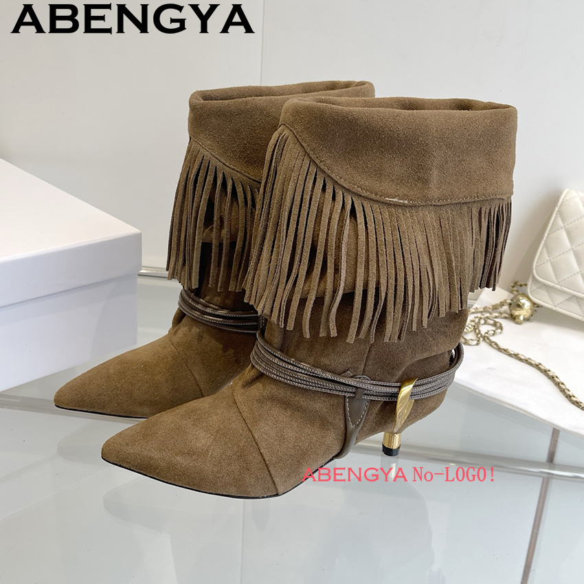 Suede Leather Edge Tassel Desi - Ethnic Fashion 评论和价格