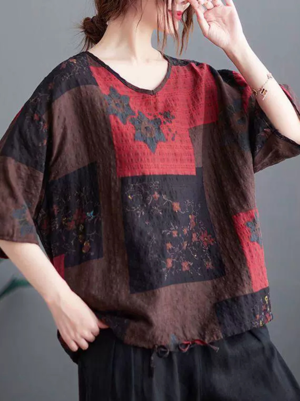 Lightweight Cotton Linen V-nec - Ethnic Wear In Fashion 评论和价格