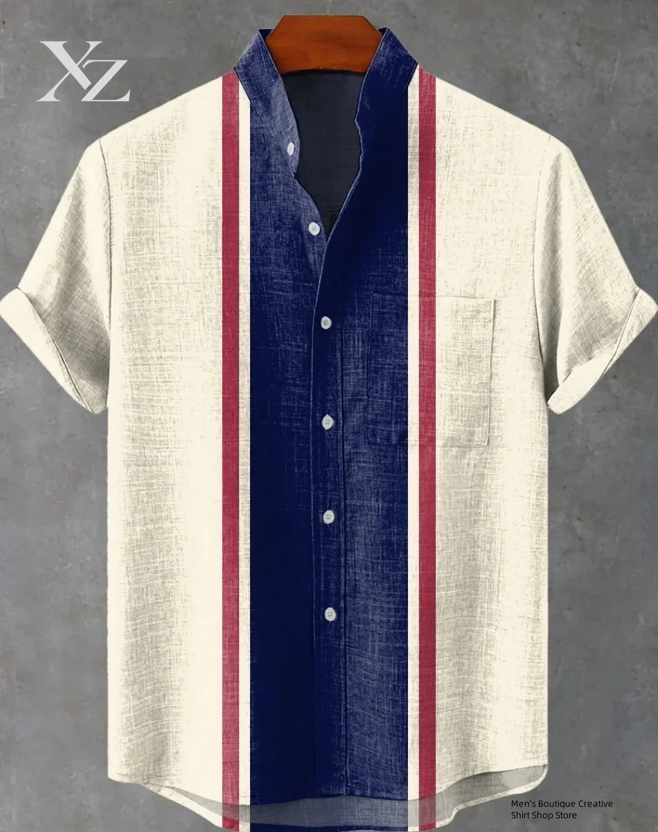 New Linen Men's 3D Ethnic Patt - Ethnic Fast Fashion 评论和价格