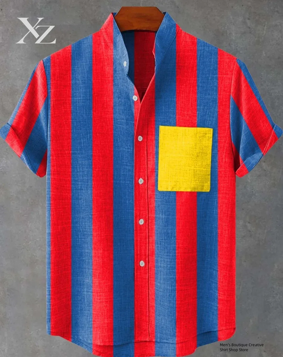 New Linen Men's 3D Ethnic Patt - Ethnic Fast Fashion 评论和价格