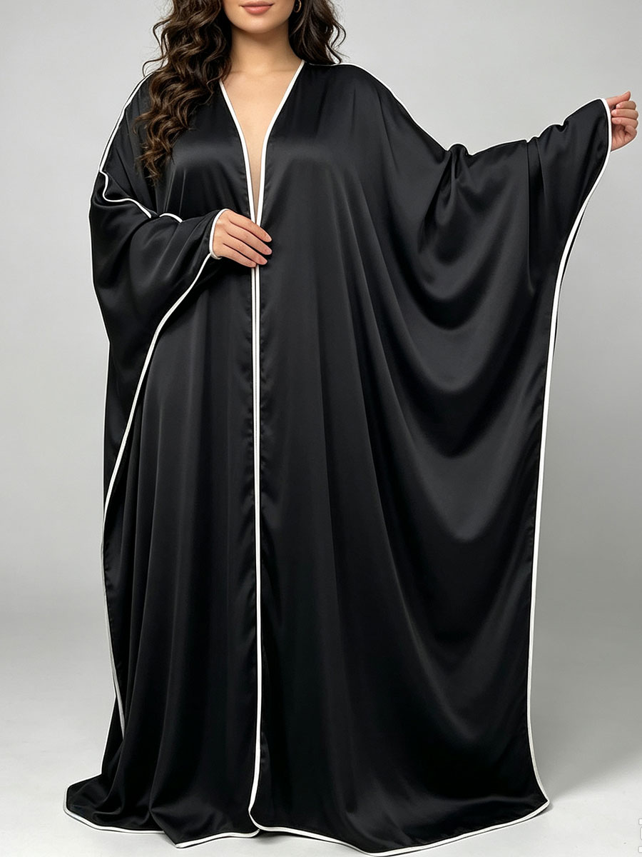 Elegant Satin Abaya Kimono for - Abaya Modest Wear 评论和价格