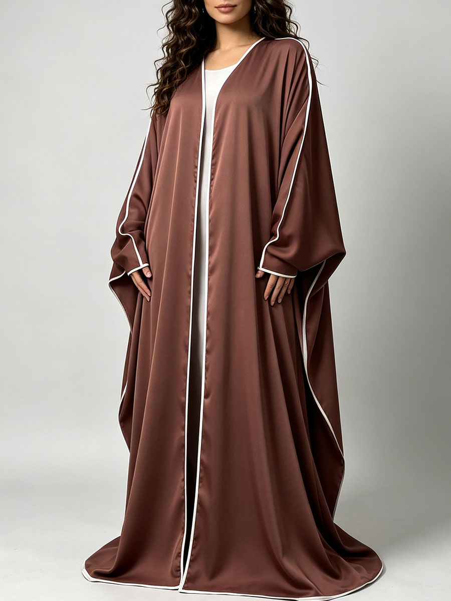Elegant Satin Abaya Kimono for - Abaya Modest Wear 评论和价格