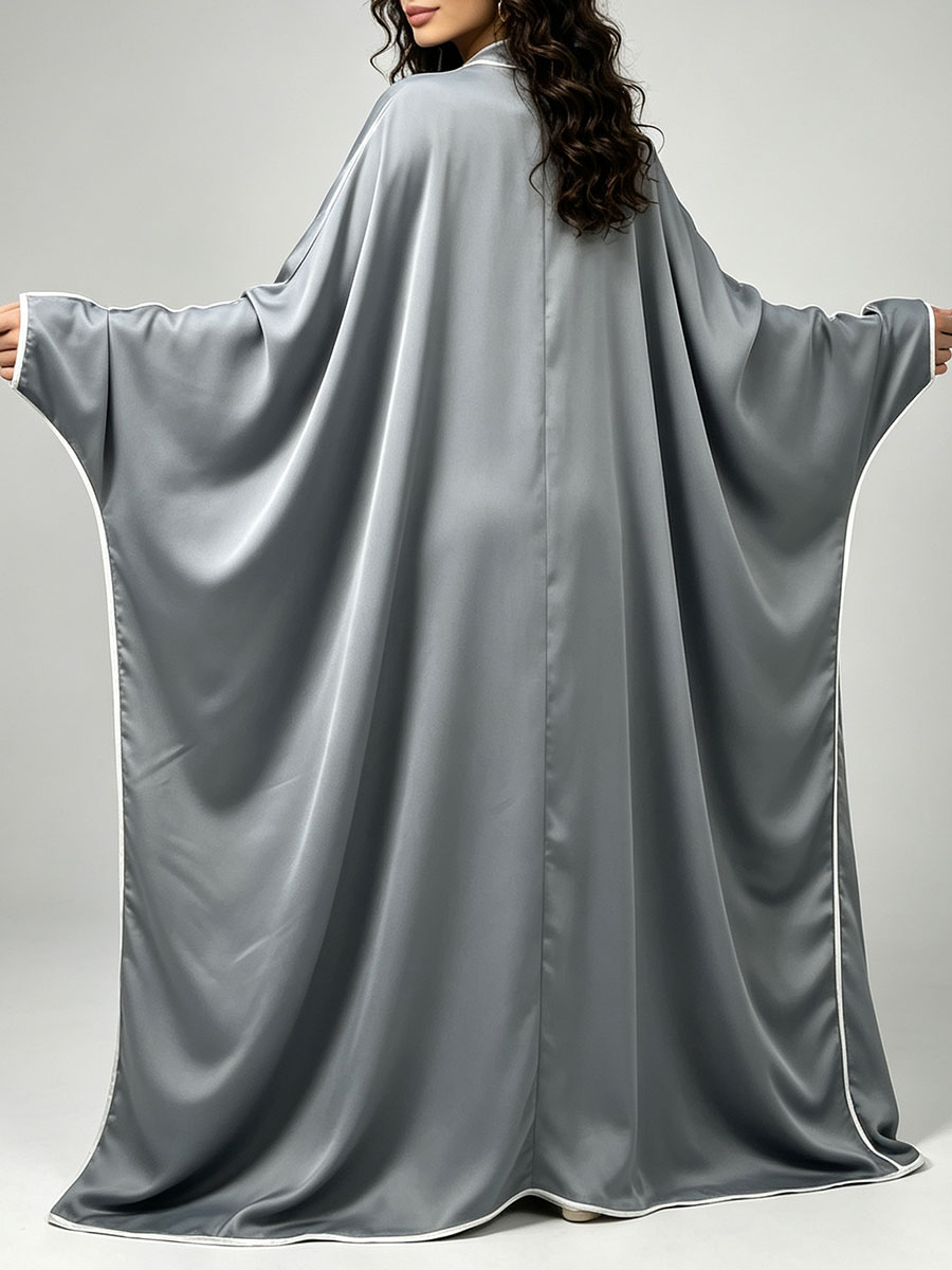 Elegant Satin Abaya Kimono for - Abaya Modest Wear 评论和价格