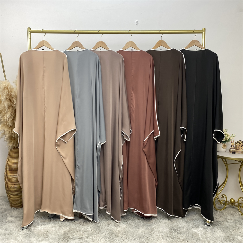 Elegant Satin Abaya Kimono for - Abaya Modest Wear 评论和价格