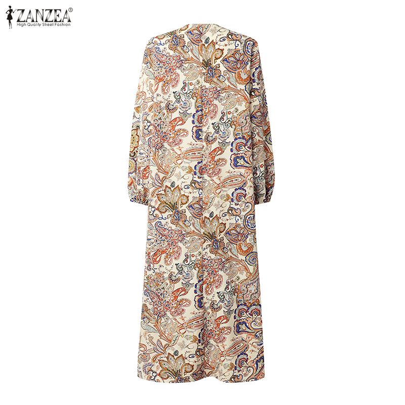 ZANZEA Women Vacation Paisley  - Abaya Modest Wear 评论和价格